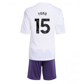 Manchester United Leny Yoro #15 Segunda Equipación Niños 2025-26 Manga Corta (+ Pantalones cortos)